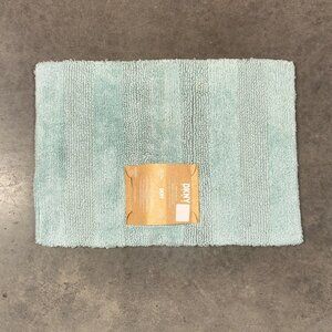 DKNY Pure 17 x 24 Bath Rug Mat Pastel Mint Light Green Aqua Reversible COTTON